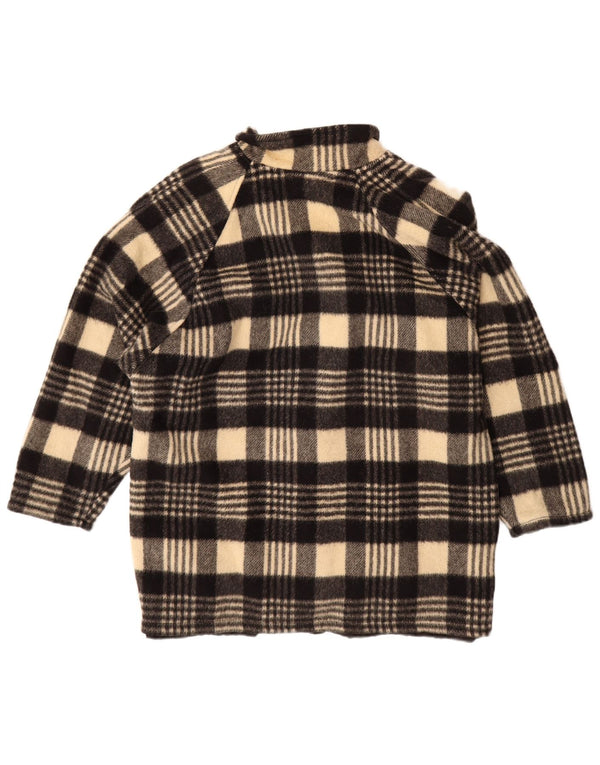 Jaqueta blazer feminina vintage com 2 botões Reino Unido 20 2XL preto xadrez