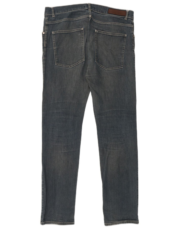 Zara Mens Slim Jeans EU 46 XL W36 L32 Azul Algodão