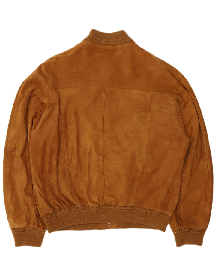 Jaqueta bomber masculina vintage de camurça IT 54 2XL marrom