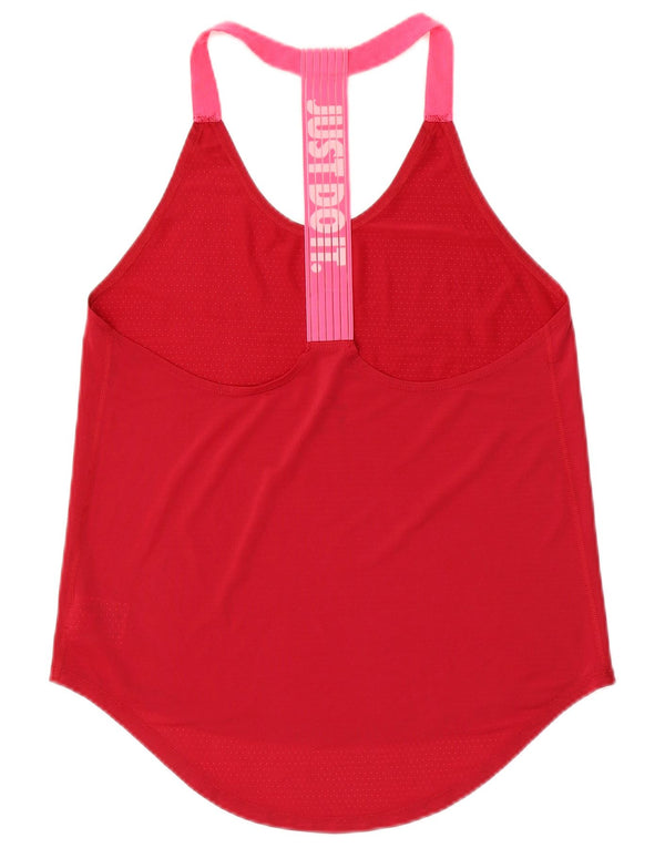 Colete gráfico feminino Nike UK 10 pequeno poliéster colorblock vermelho