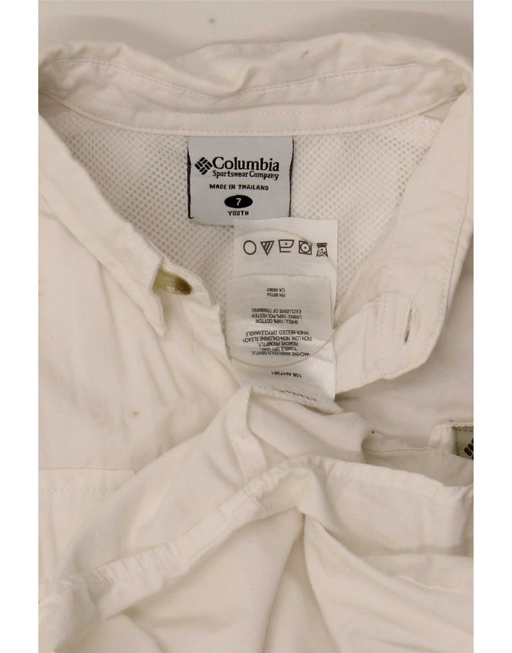 Camisa de manga curta Columbia Boys 6-7 anos algodão branco