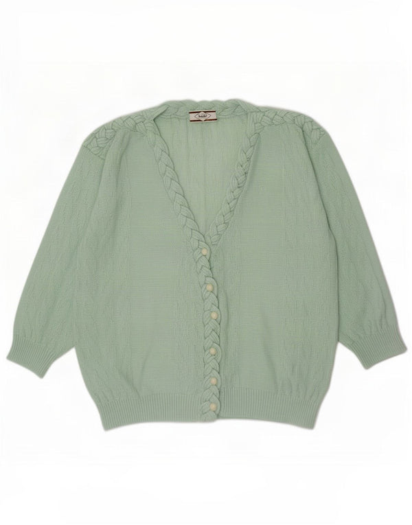 Suéter Cardigan Feminino Vintage UK 20 2XL Verde