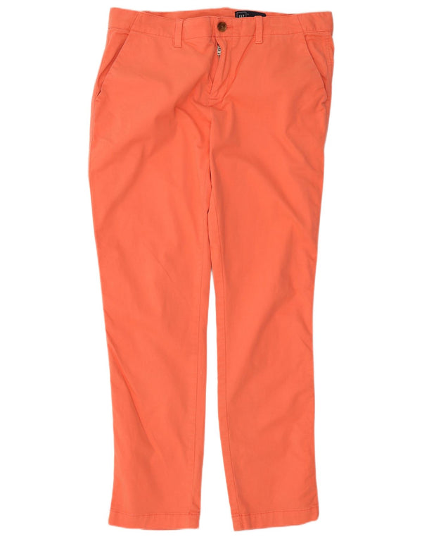 Calça Chino Slim Feminina Gap EUA 4 Pequeno W32 L27 Algodão Laranja