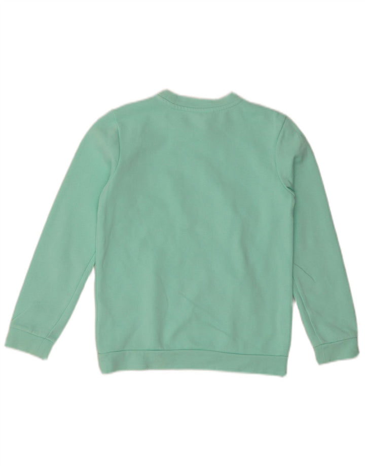 ADIDAS Meninas Suéter Jumper 9-10 Anos Turquesa Algodão
