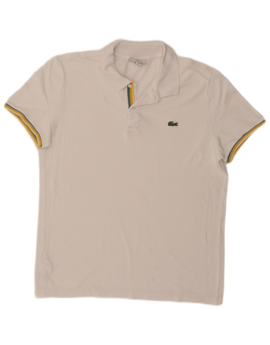 Camisa polo masculina Lacoste Slim Fit tamanho 5 grande algodão branco