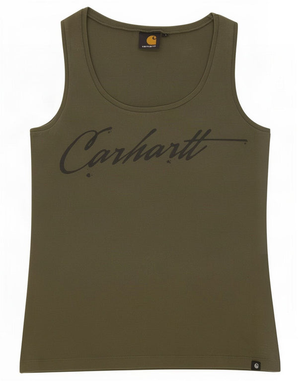 Colete gráfico feminino Carhartt UK 10 pequeno algodão cáqui