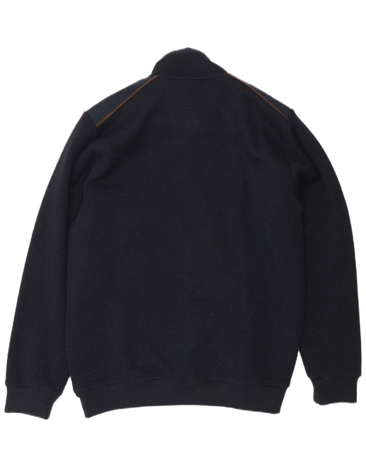 Jaqueta bomber masculina Breidhof de malha EU 54 2XL lã azul marinho