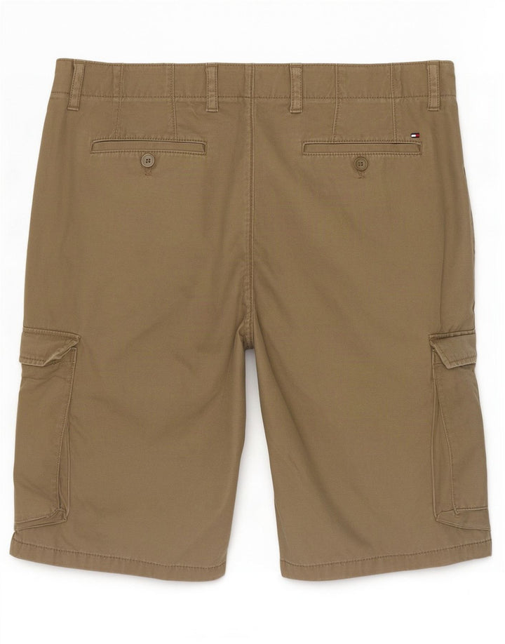 Shorts cargo masculino Tommy Hilfiger W36 grande algodão cáqui