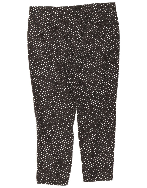 Calças cortadas femininas Marks & Spencer UK 16 grandes W34 L24 pretas manchadas