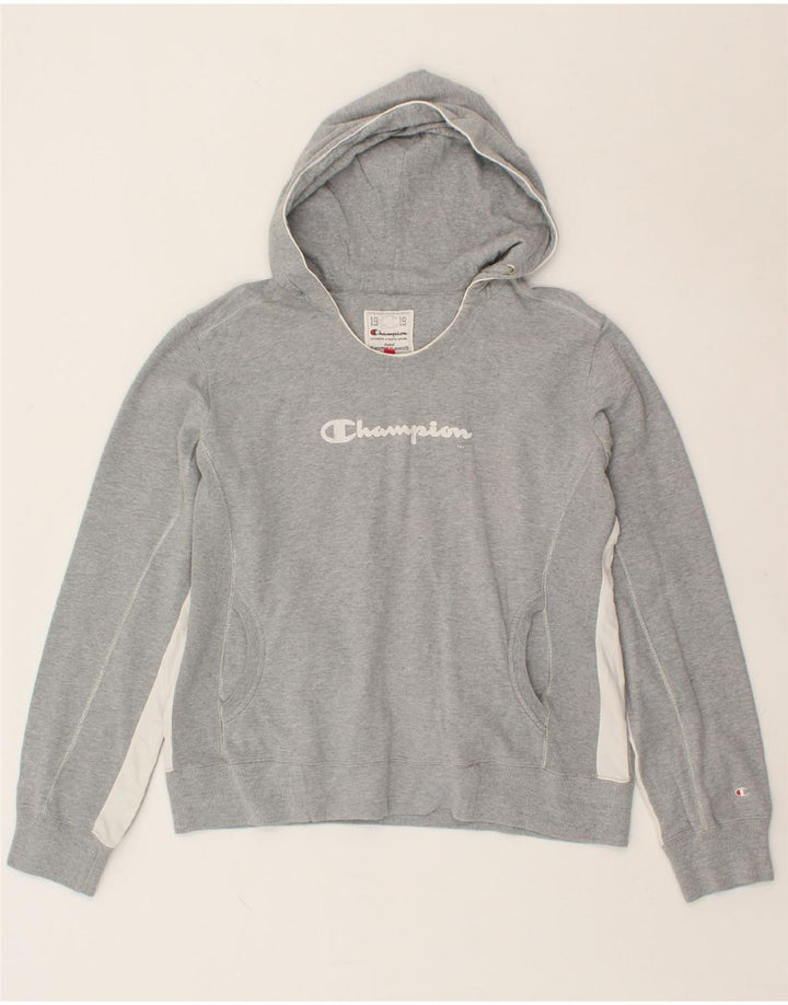 CHAMPION Womens Heritage Classics Graphic Hoodie Jumper UK 18 XL Grey Vintage Champion and Second-Hand Champion from Messina Hembry 