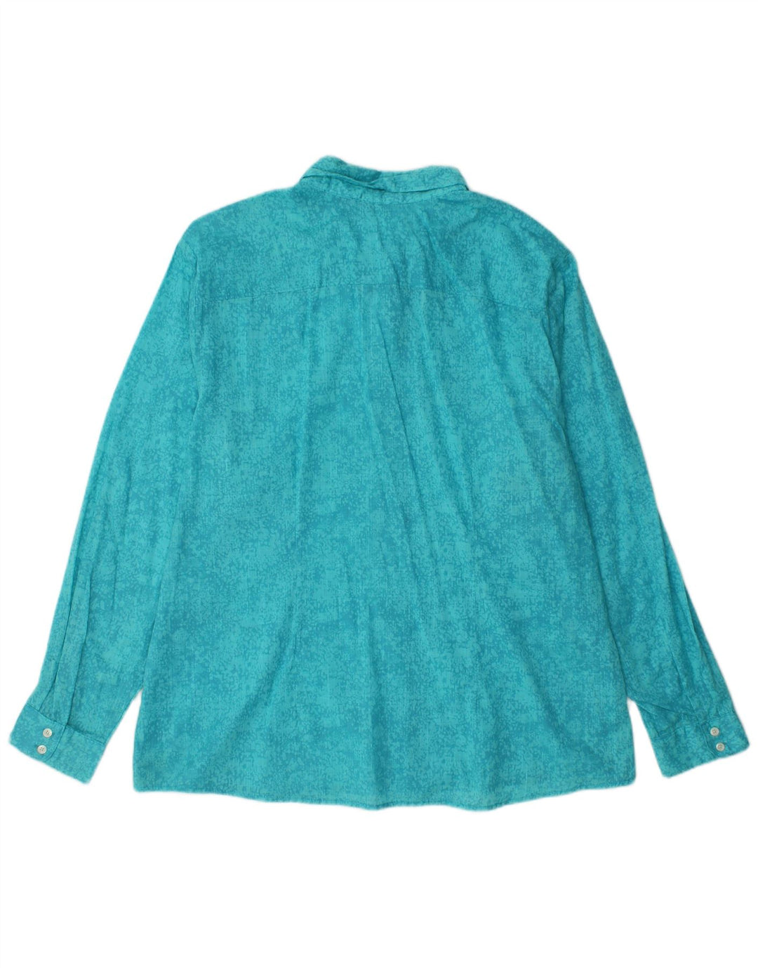 Camisa feminina Eddie Bauer com padrão abstrato Reino Unido 20 2XL algodão azul