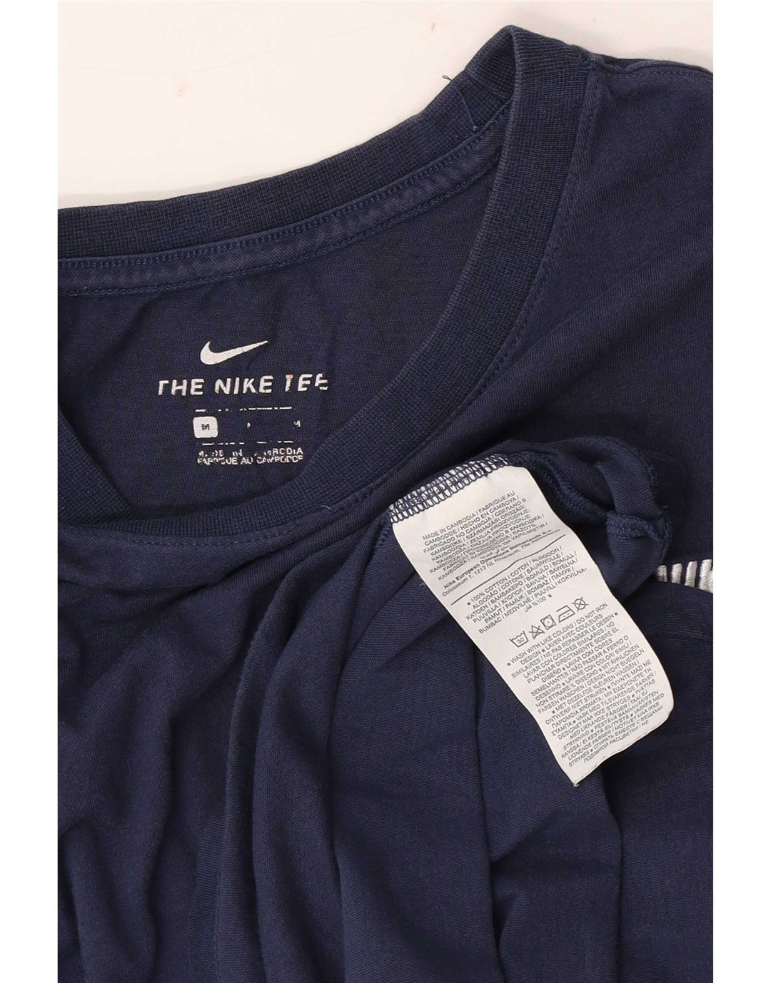 Camiseta masculina Nike Top médio algodão azul marinho
