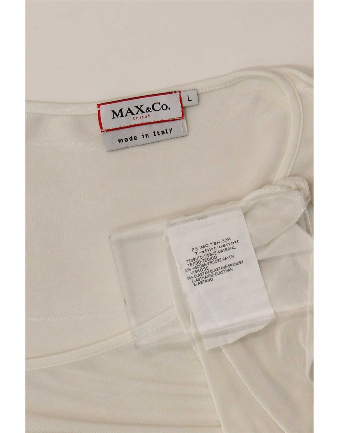 Blusa assimétrica feminina Max & Co. Reino Unido 14 grande viscose branca