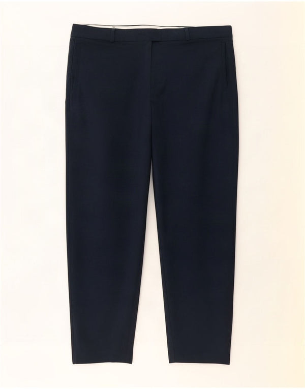 Calça Chino Feminina Monsoon Cintura Alta Reino Unido 22 3XL W44 L28 Azul Marinho