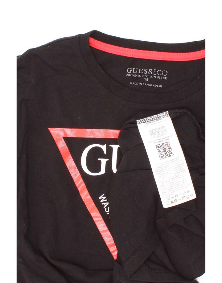 Top gráfico Guess Boys manga comprida 13-14 anos algodão preto