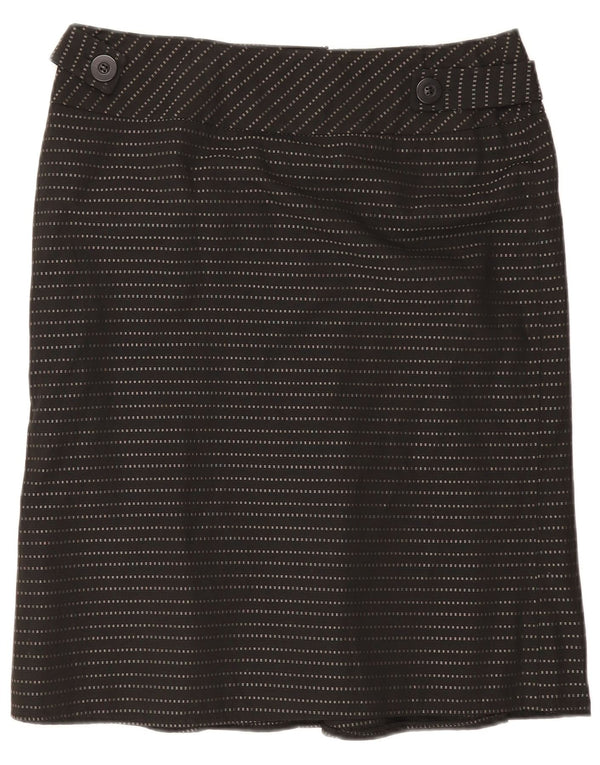 Principles Womens Midi Straight Skirt UK 14 Medium W32 Black Pinstripe