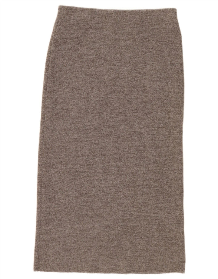 Saia midi feminina Zara médio W28 algodão cinza