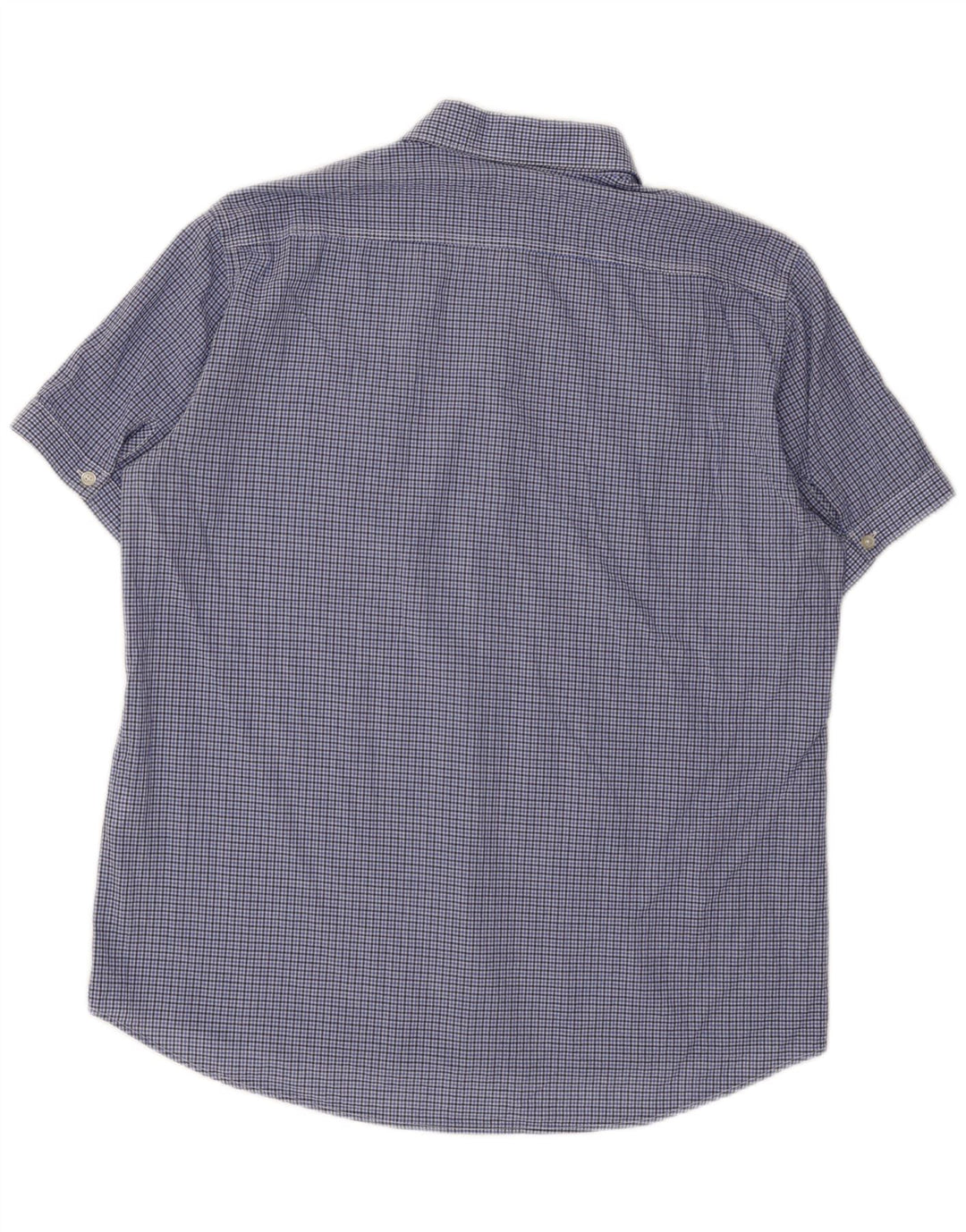 Camisa masculina Carrera manga curta regular fit XL azul algodão guingão