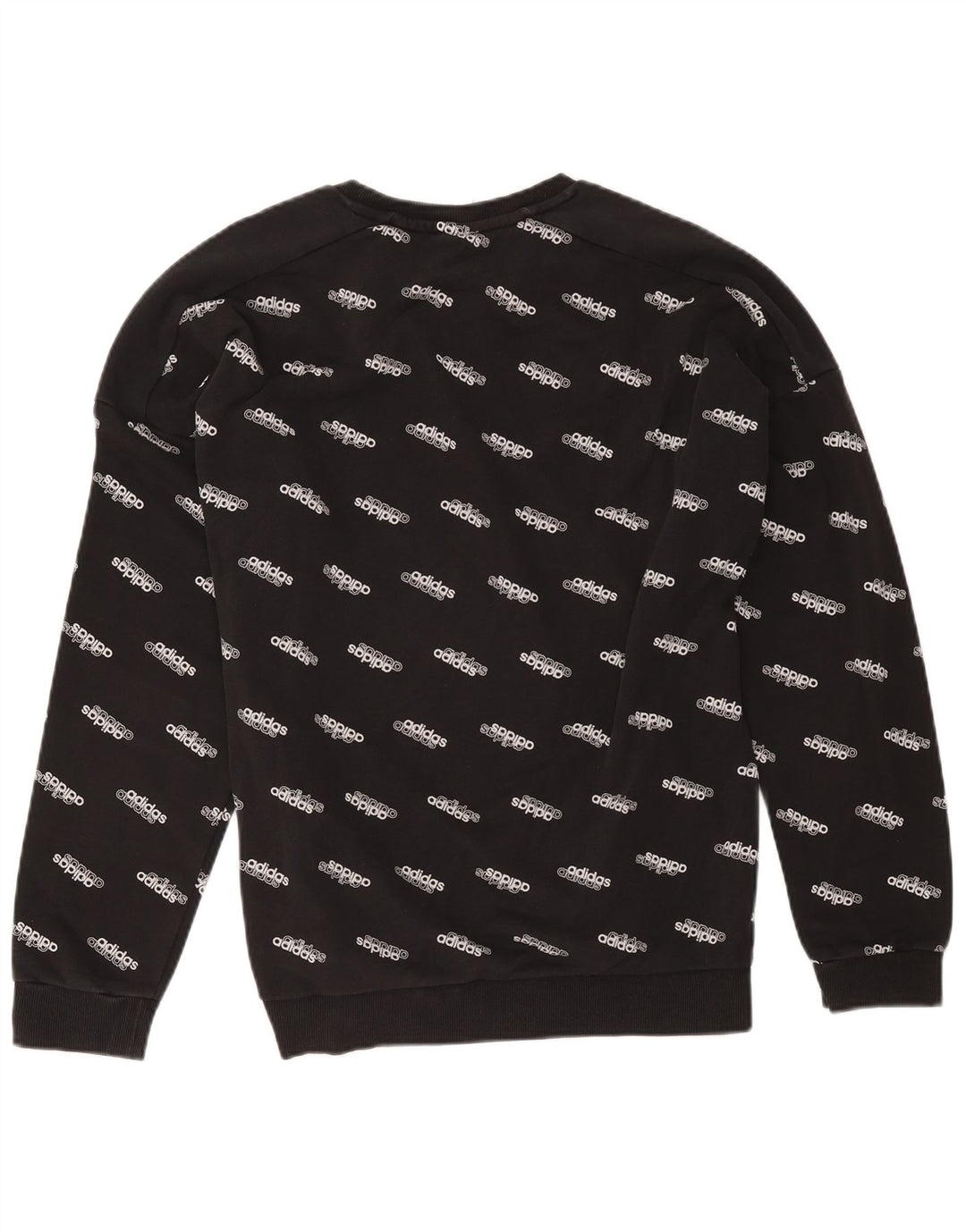 Adidas Mens Graphic Moletom Jumper Grande Algodão Preto