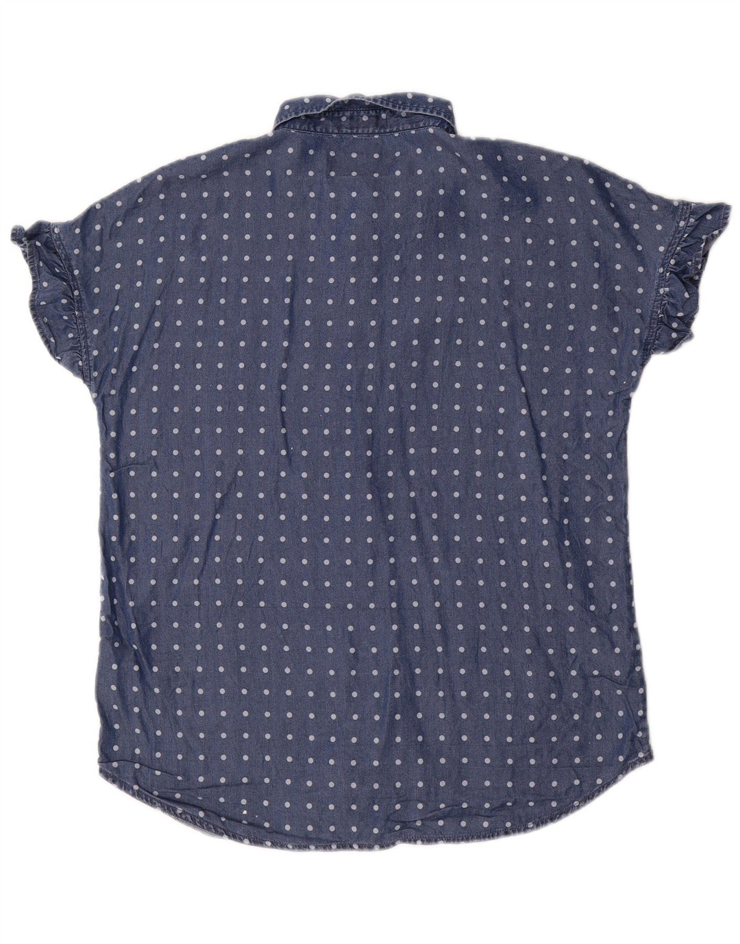 Blusa feminina de manga curta Dack's Reino Unido 14 bolinhas azul marinho médio