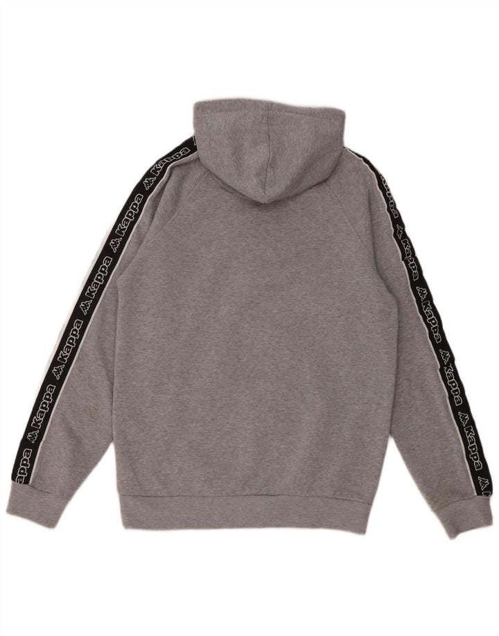 Kappa moletom com capuz masculino gráfico cinza médio colorblock poliéster