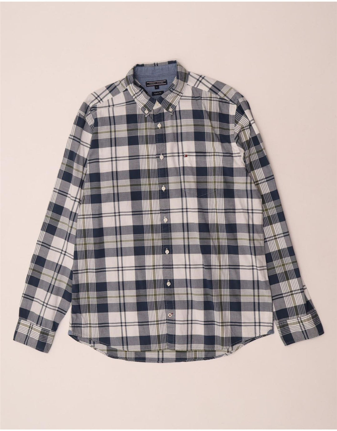 Camisa Tommy Hilfiger Masculina Regular Fit XL Azul Marinho Xadrez