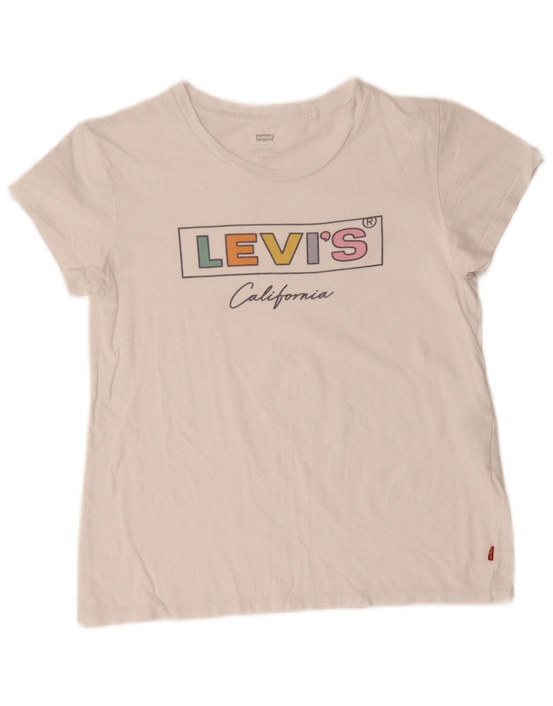Camiseta feminina com estampa cropped LEVI'S UK 10 algodão branco pequeno