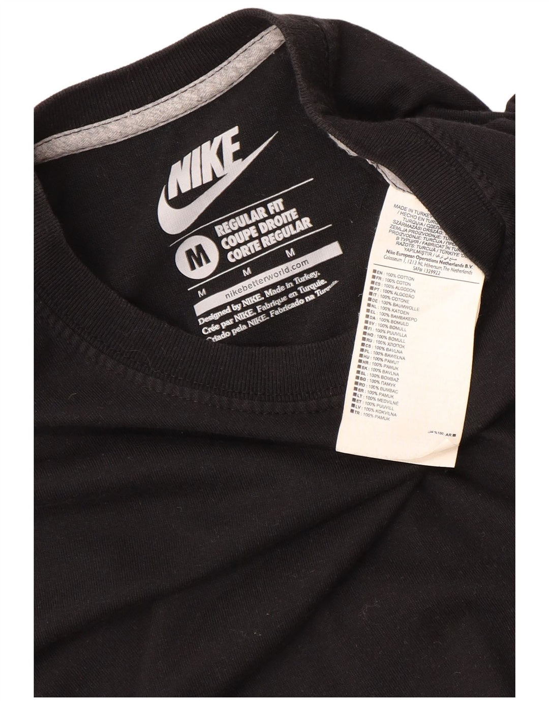 Camiseta Nike Masculina Regular Fit Top Médio Algodão Preto
