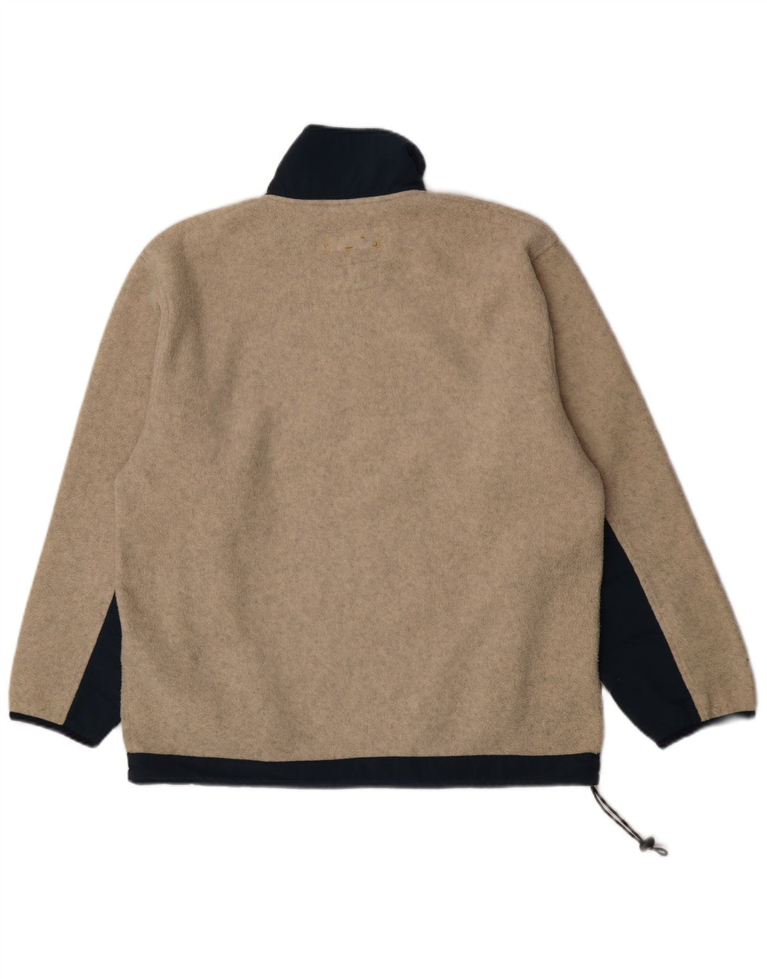 Suéter de lã masculino Invicta com zíper e gola grande poliéster bege colorblock