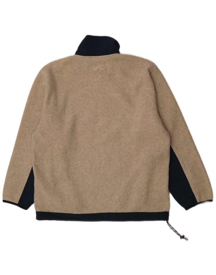Suéter de lã masculino Invicta com zíper e gola grande poliéster bege colorblock