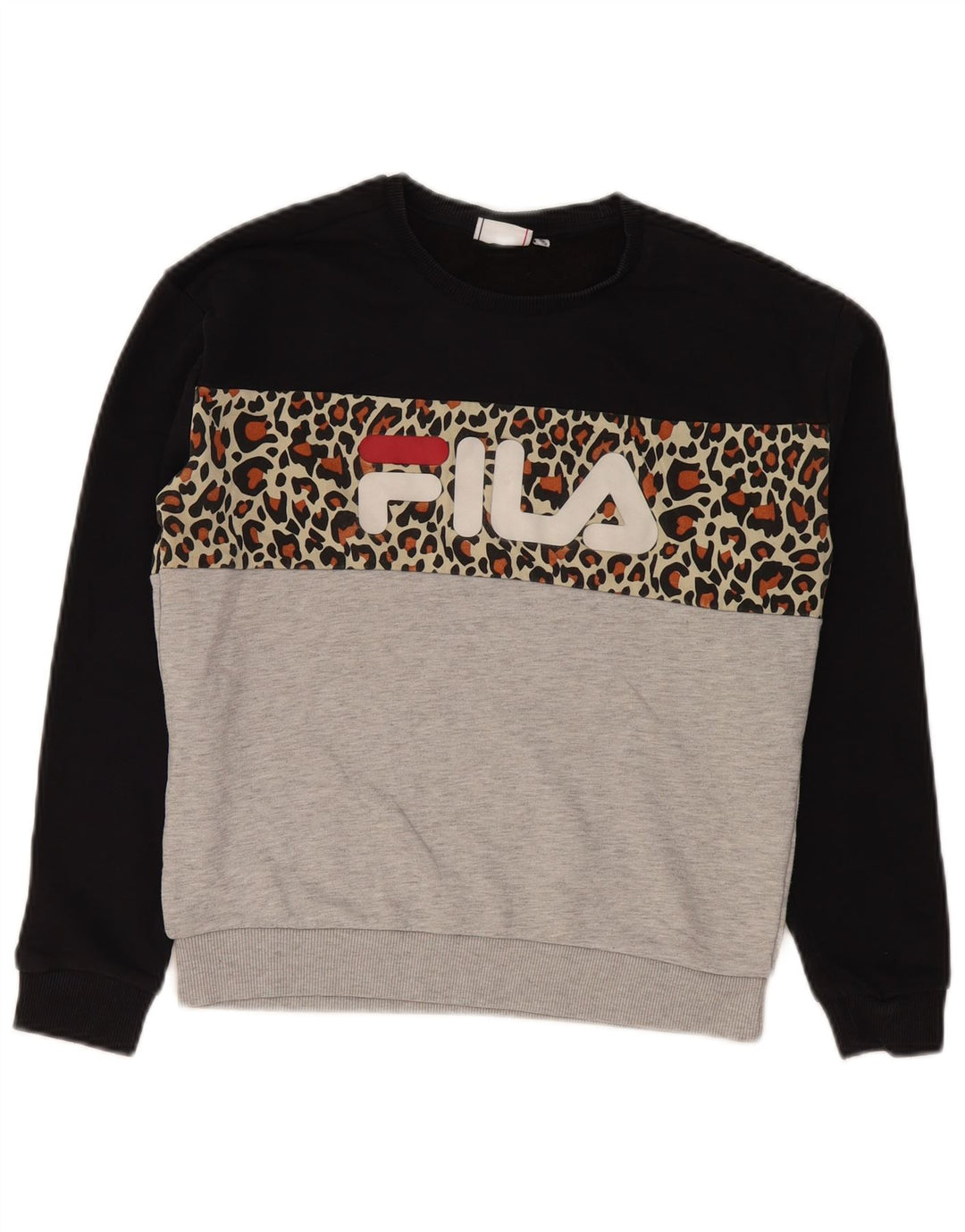 Fila Womens Graphic Sweatshirt Jumper UK 10 Pequeno Multicolorido