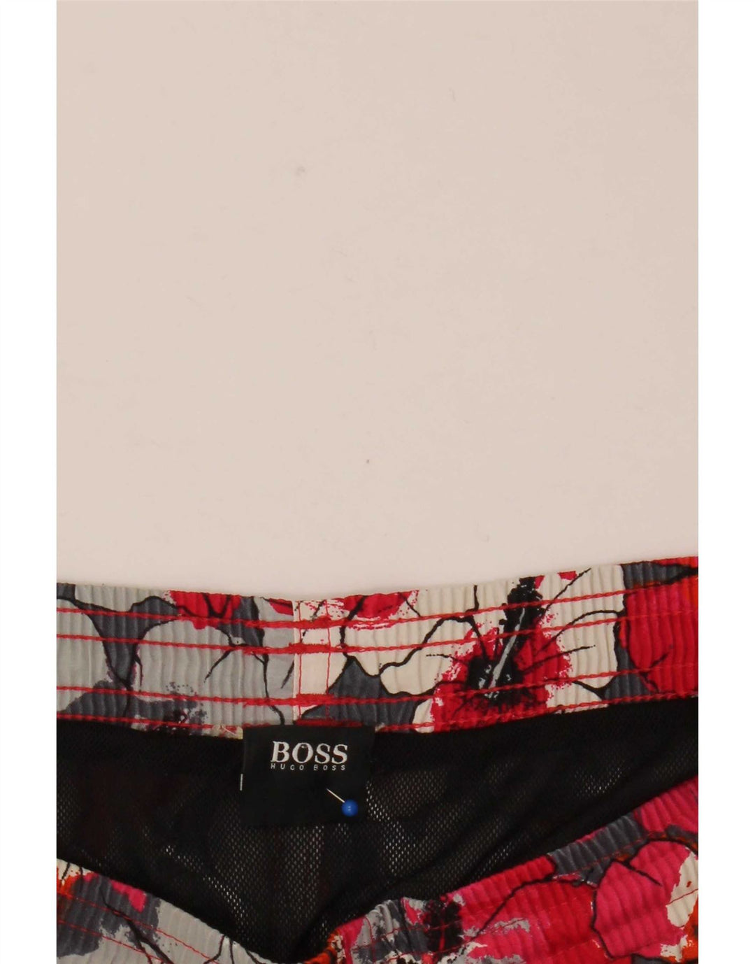 Hugo Boss Shorts de natação masculino grande floral vermelho