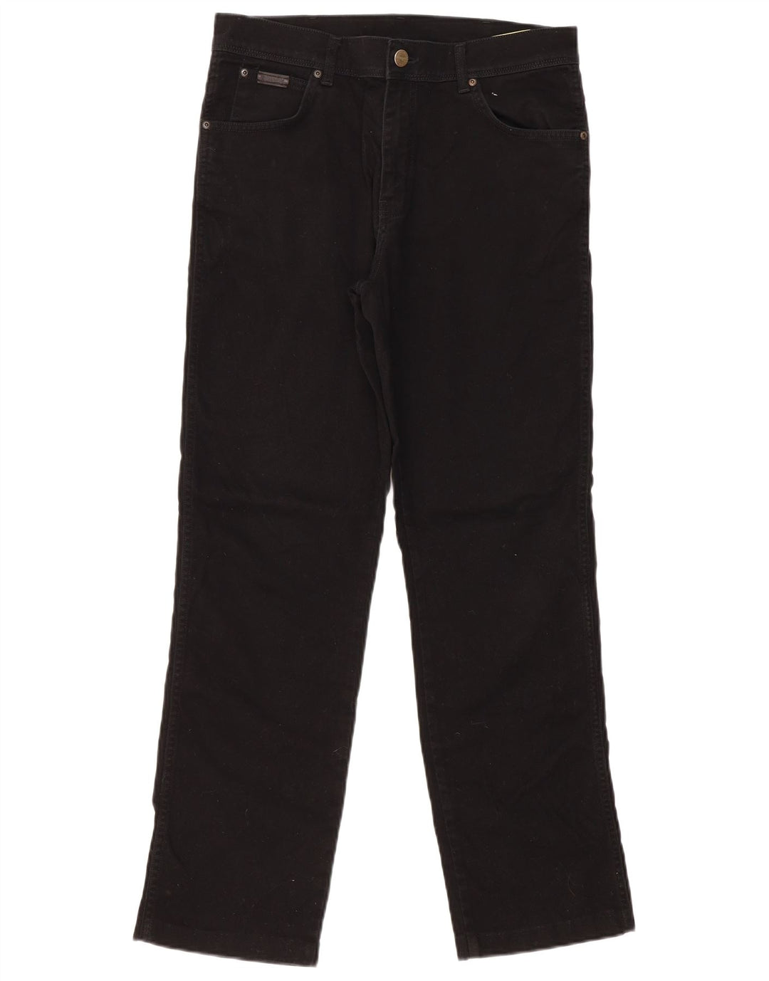 Wrangler Mens Straight Jeans W33 L31 Algodão Preto