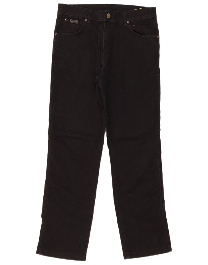 Wrangler Mens Straight Jeans W33 L31 Algodão Preto