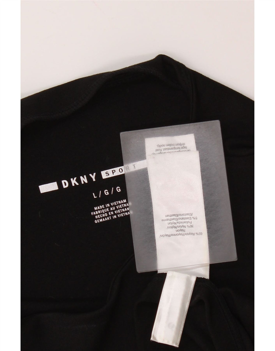 Dkny Top gráfico feminino manga 3/4 Reino Unido 16 grande rayon preto