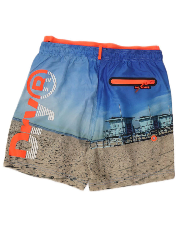 Shorts de banho masculino Superdry Graphic Abstract Pattern médio multicolorido