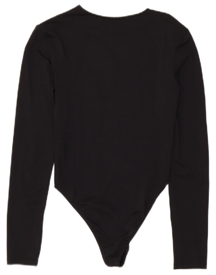 Macacão feminino de manga comprida Zara UK 8 pequeno preto poliamida