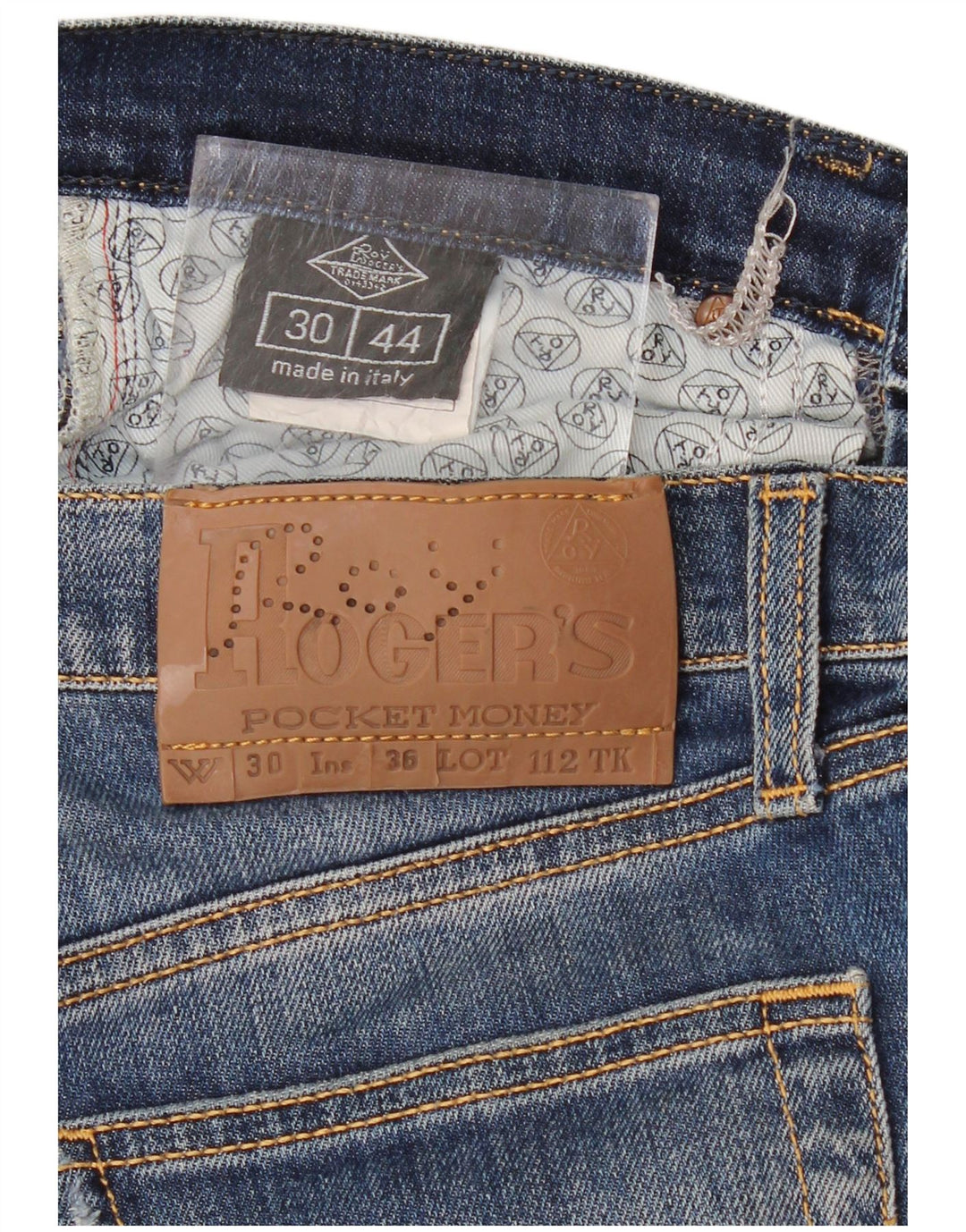 Roy Rogers Mens Slim Jeans W30 L34 Azul Algodão