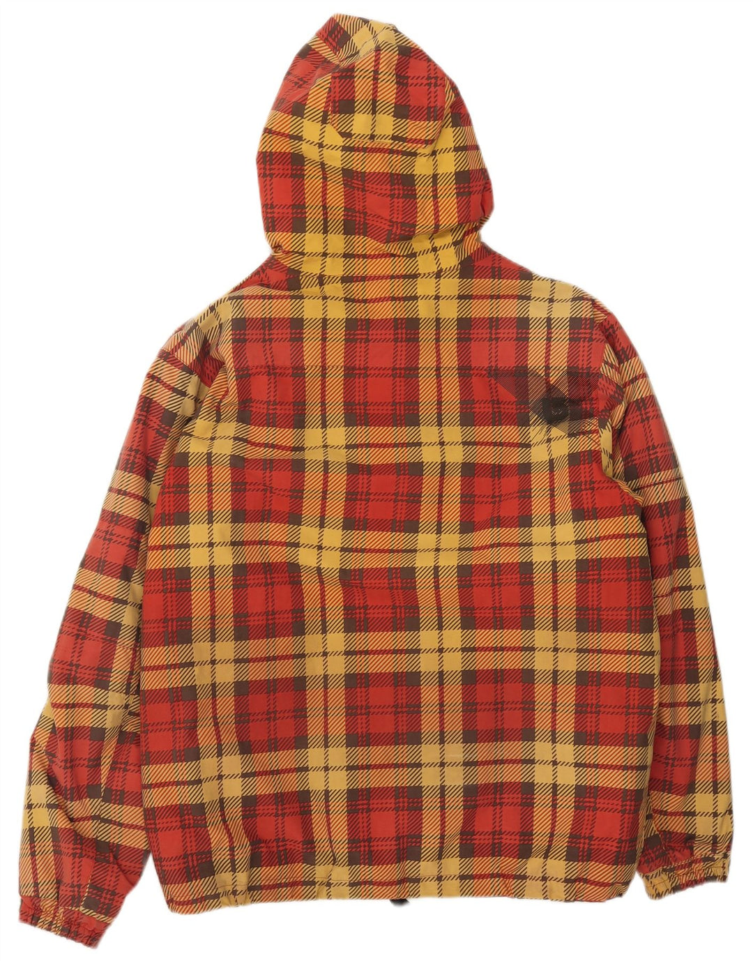 Jaqueta de esqui com capuz masculino Burton UK 38 poliéster xadrez vermelho médio