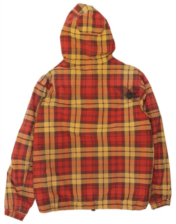 Jaqueta de esqui com capuz masculino Burton UK 38 poliéster xadrez vermelho médio