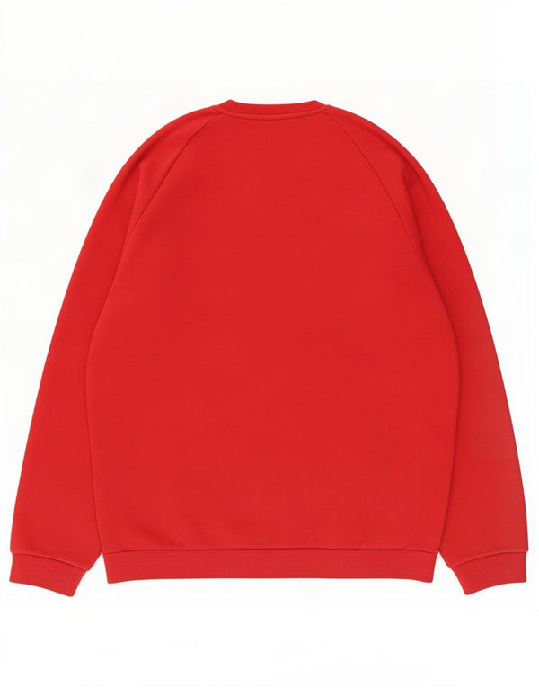 Adidas Mens Moletom Jumper Grande Algodão Vermelho