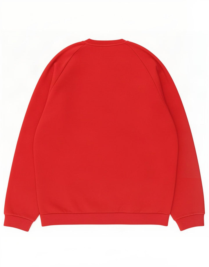 Adidas Mens Moletom Jumper Grande Algodão Vermelho