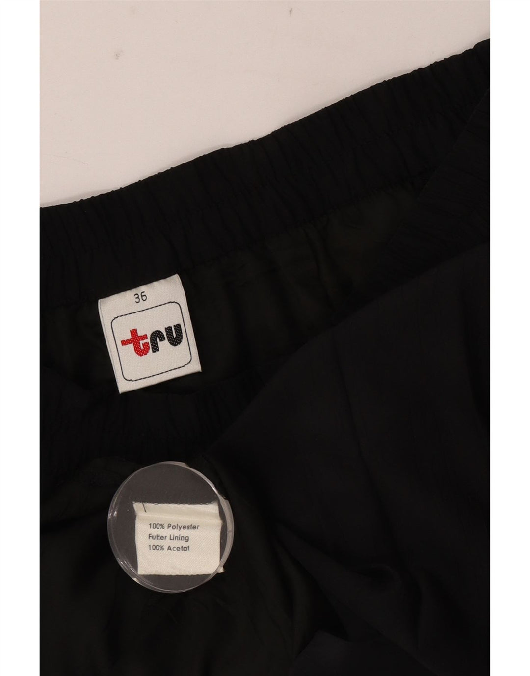 Tru Womens Midi Knife Saia plissada W36 XL poliéster preto