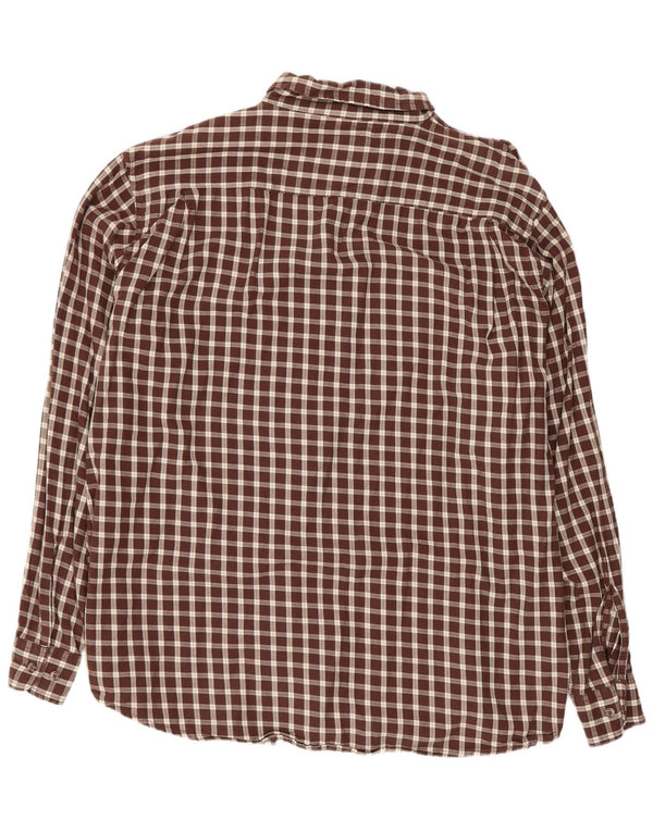 Camisa masculina de flanela Wrangler XL marrom xadrez algodão