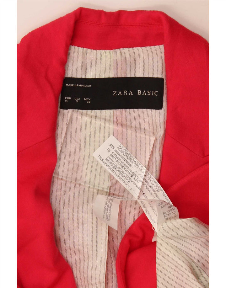 Jaqueta blazer feminina Zara com 1 botão Reino Unido 12 viscose rosa médio