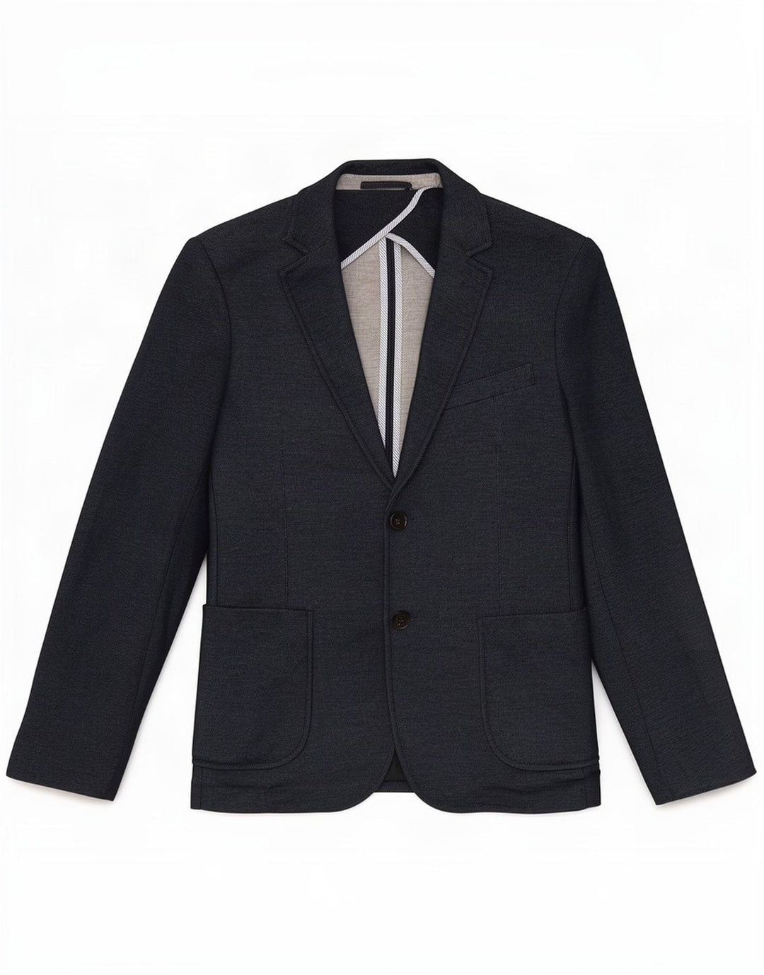 Jaqueta blazer masculina Zara com 2 botões UE 46 pequena azul marinho poliéster