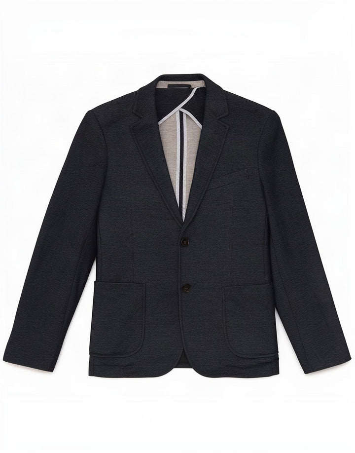 Jaqueta blazer masculina Zara com 2 botões UE 46 pequena azul marinho poliéster