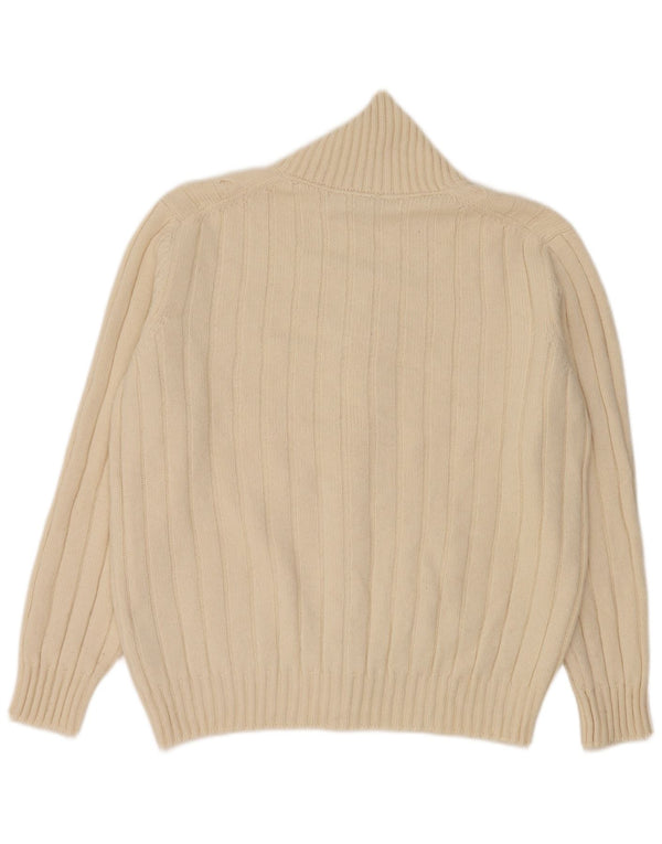 Suéter cardigã masculino Gioferrari IT 54 XL lã merino branca