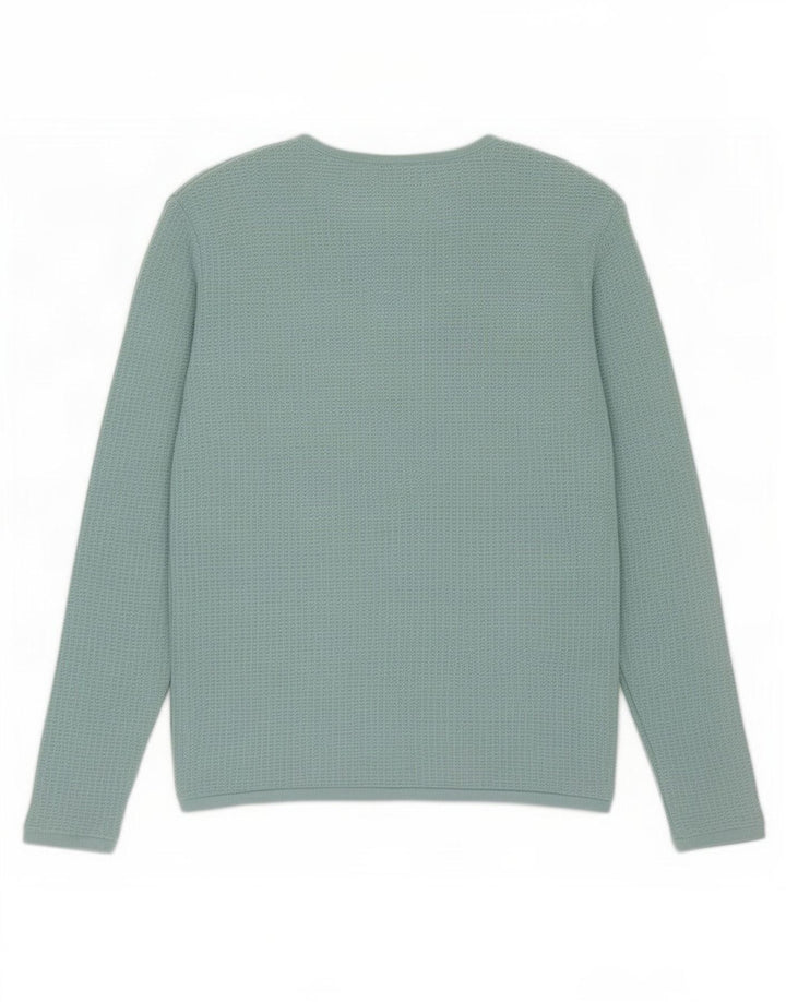 Zara Suéter masculino com gola redonda XL turquesa