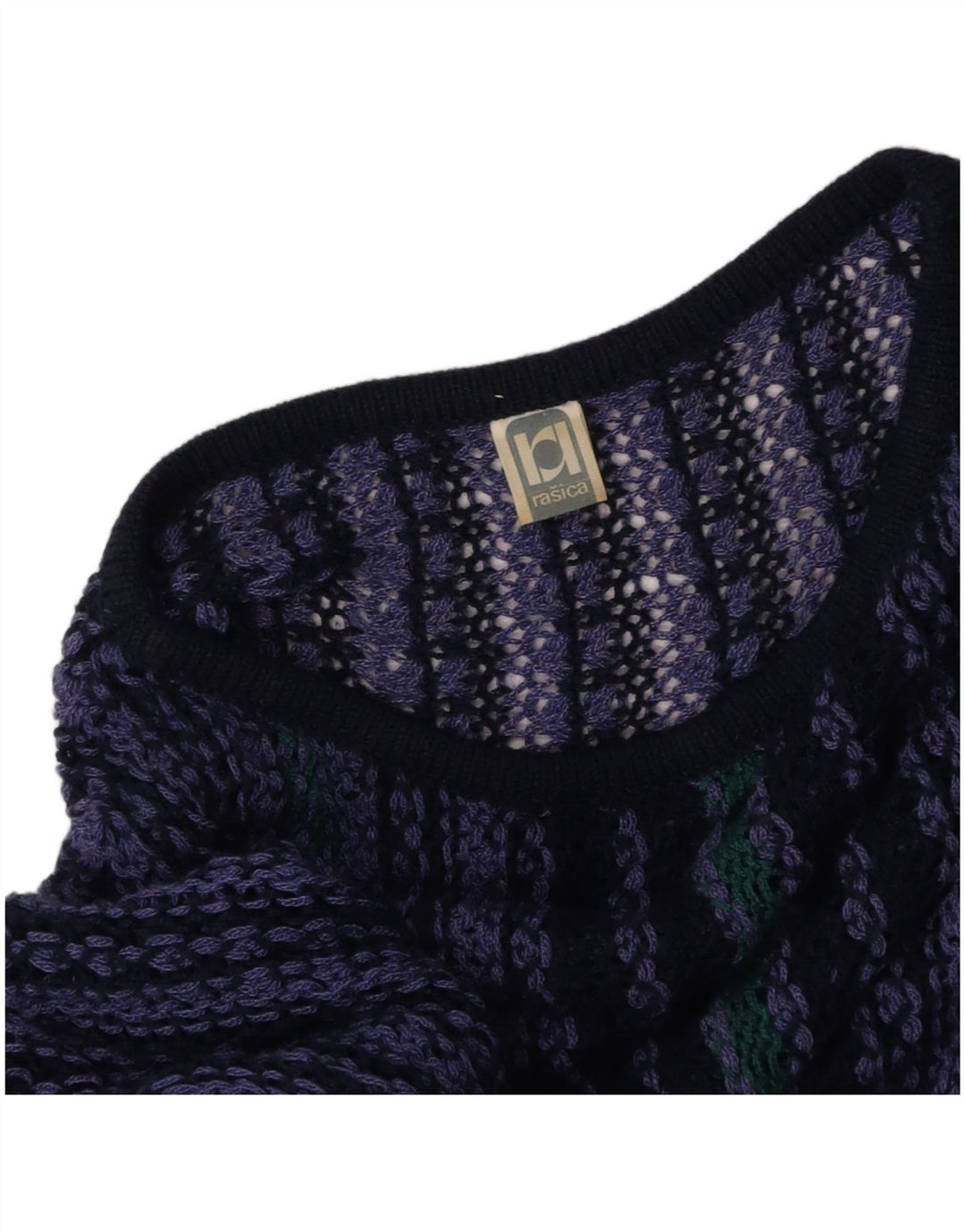 Suéter feminino RASICA com gola canoa e listrado roxo médio UK 14